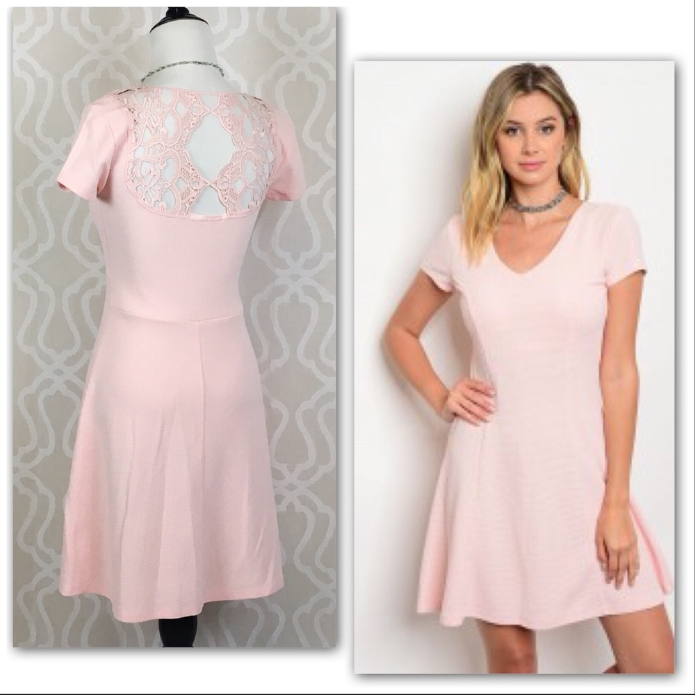 Blush Pink Waffle Dress - Picture 4 of 8